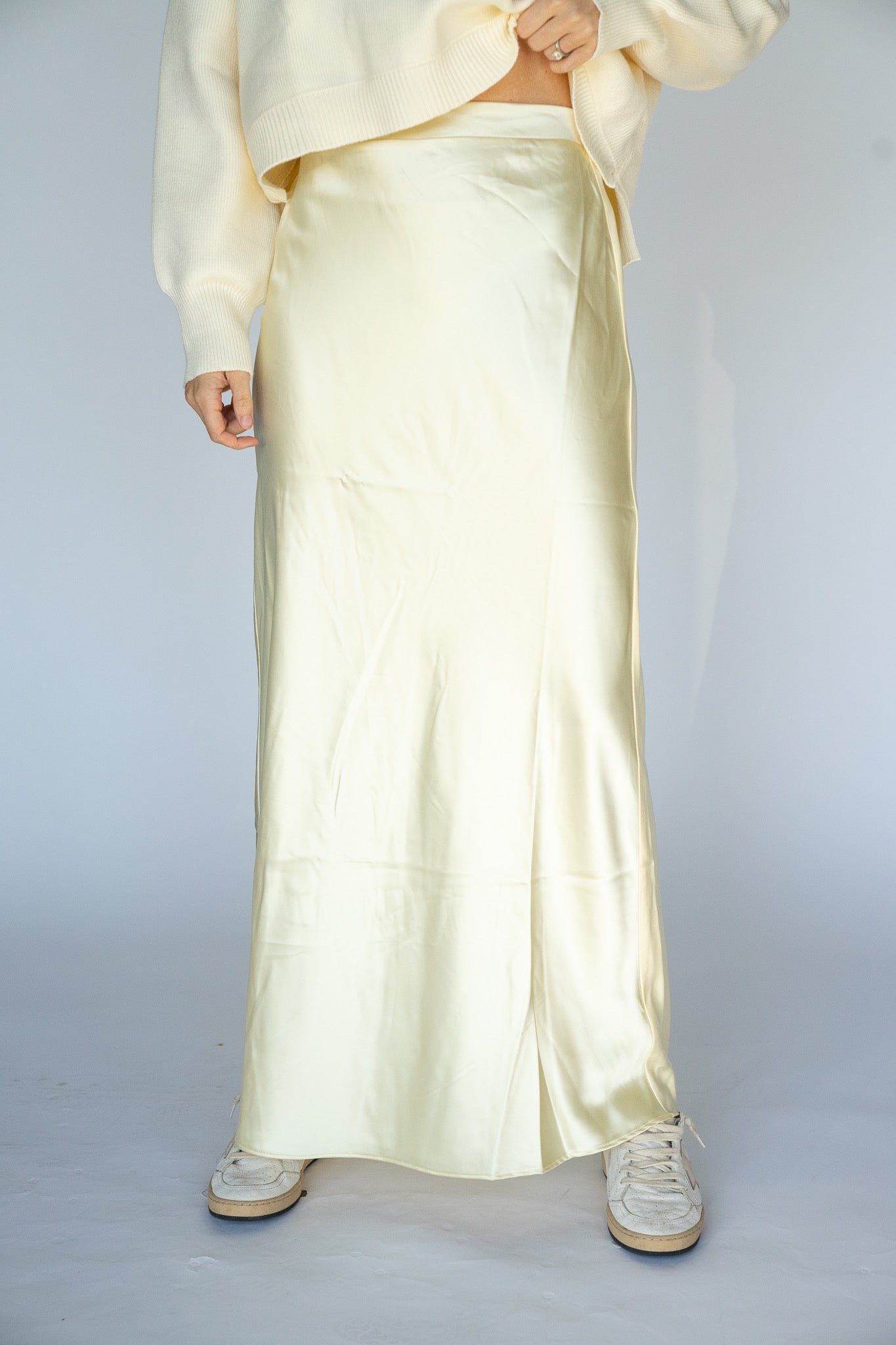 Stretch Waist Satin Skirt (Multiple Colors)