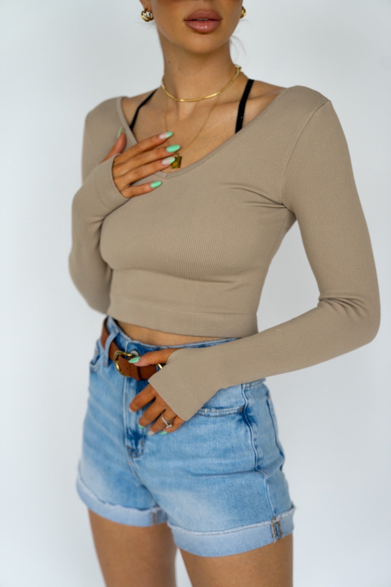 Double V Neck Top (Multiple Colors)