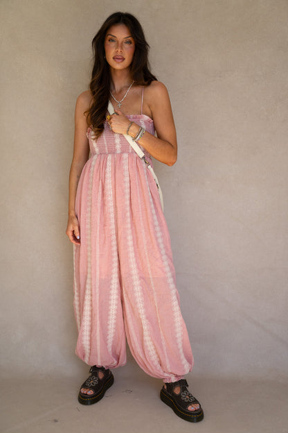 Pink & White Bubble Jumpsuit
