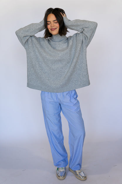 Mock Neck Boxy Sweater (Multiple Colors)