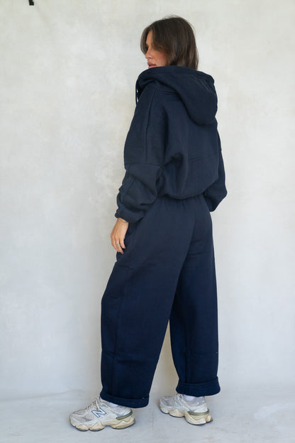Halo Barrel Sweat Set - Navy