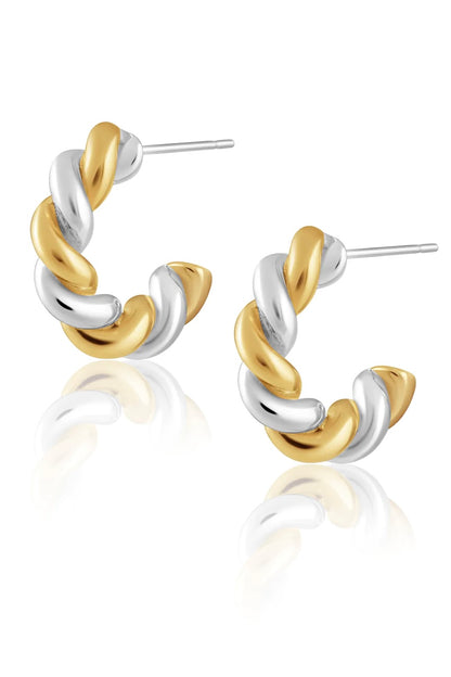 Sara Two Tone Twist Hoop