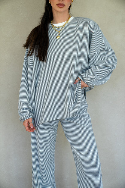 Katy Striped Top - Grey