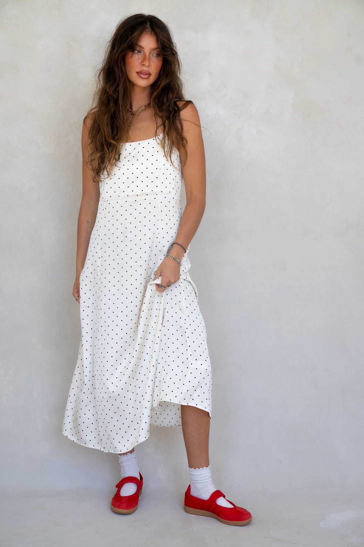 Satin Polka Dot Dress