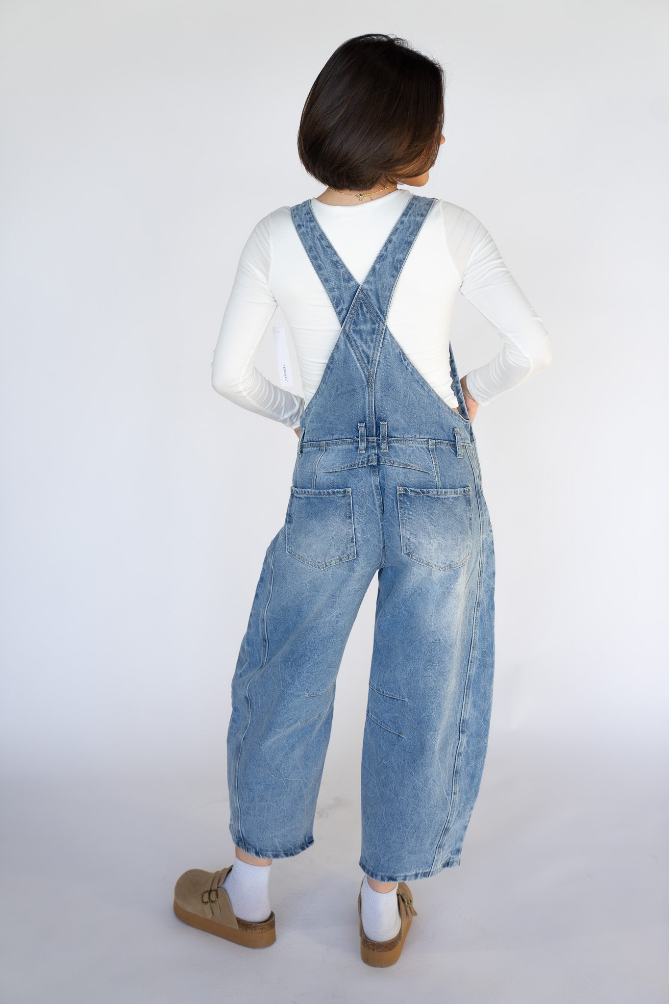 Denim Barrel Overalls