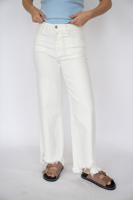 Raw Hem Stretch Denim (Multiple Colors)