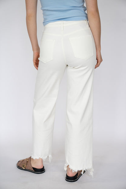 Raw Hem Stretch Denim (Multiple Colors)