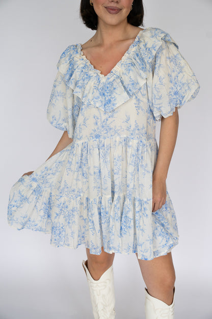 Bluebell Toile Ruffle Mini