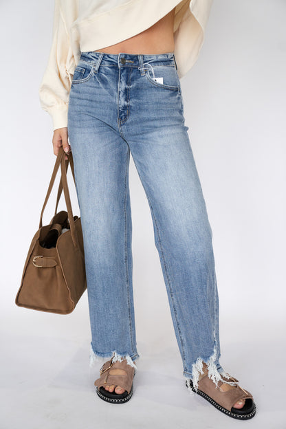 Raw Hem Stretch Denim (Multiple Colors)