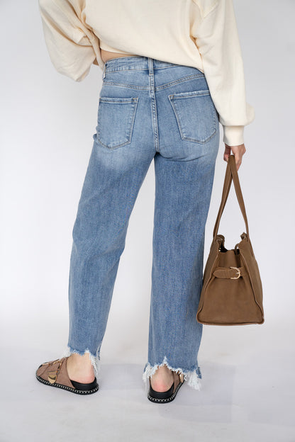Raw Hem Stretch Denim (Multiple Colors)