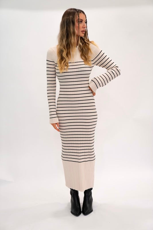 Ribbed Striped Dress