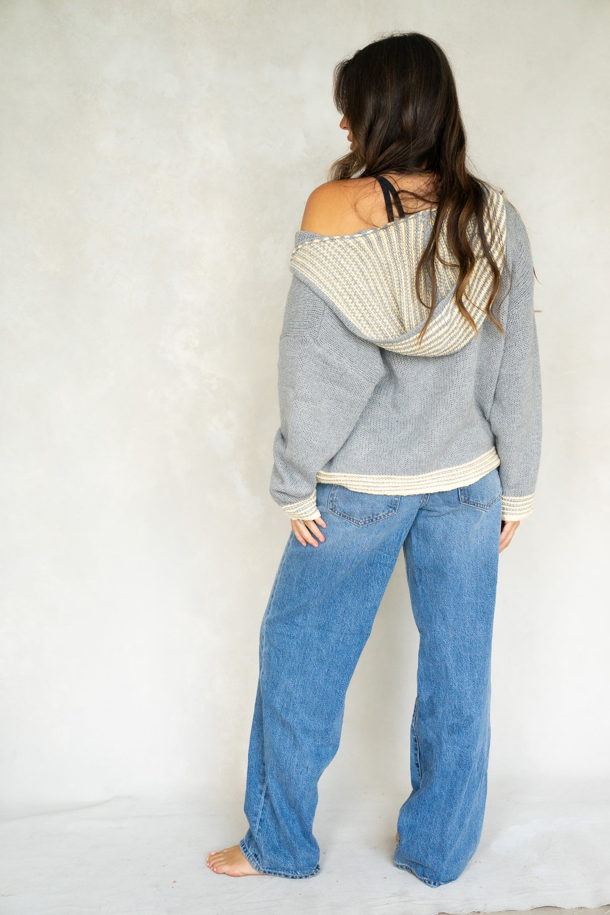 Effortless Striped Zip Up