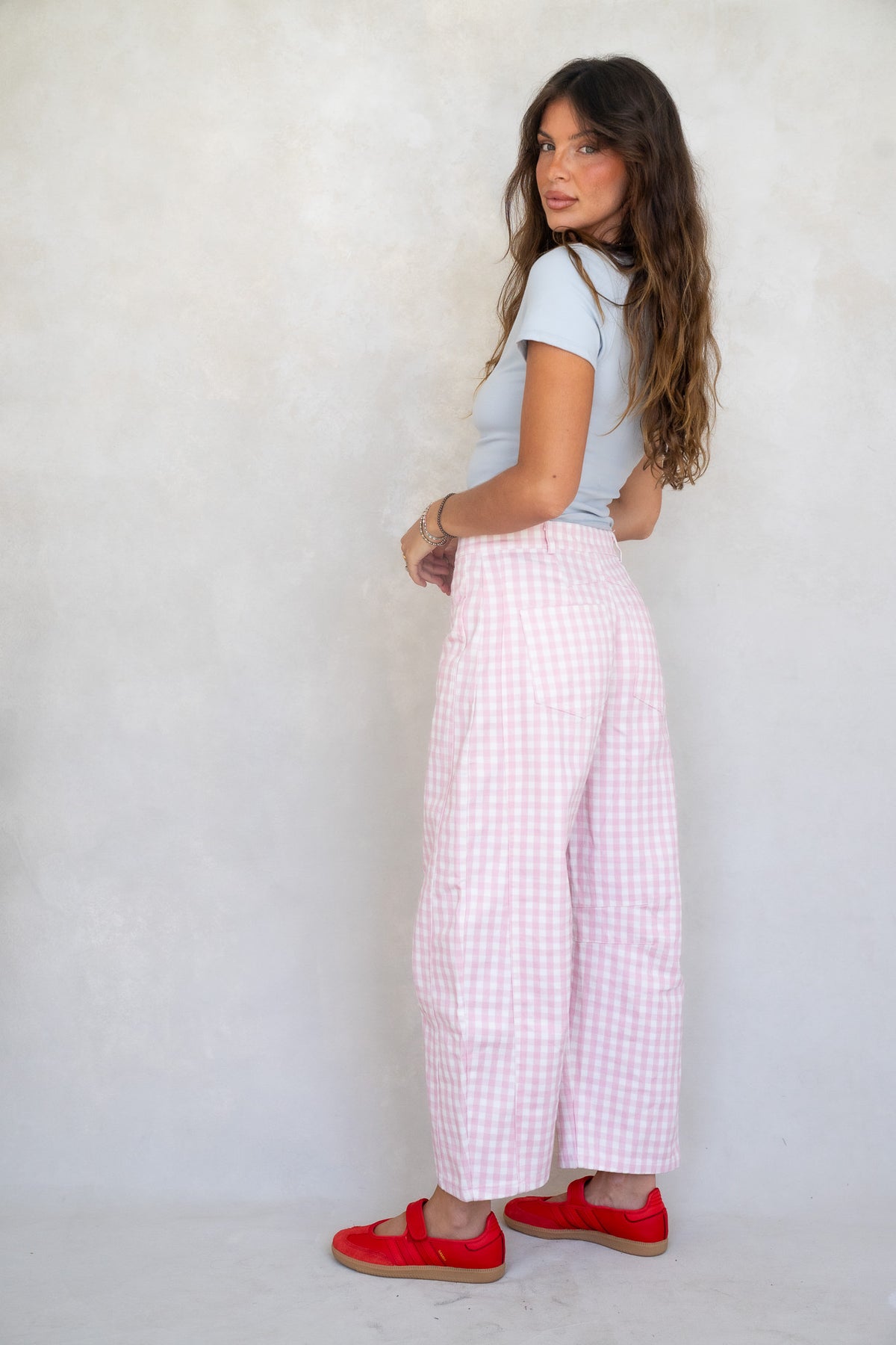 Pink Gingham Barrels
