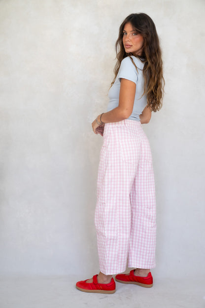 Pink Gingham Barrels