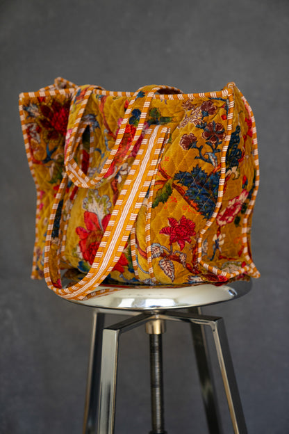Floral Quilted Tote