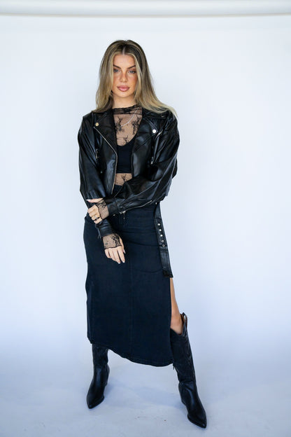 Peyton Side Slit Midi Skirt (Multiple Colors)