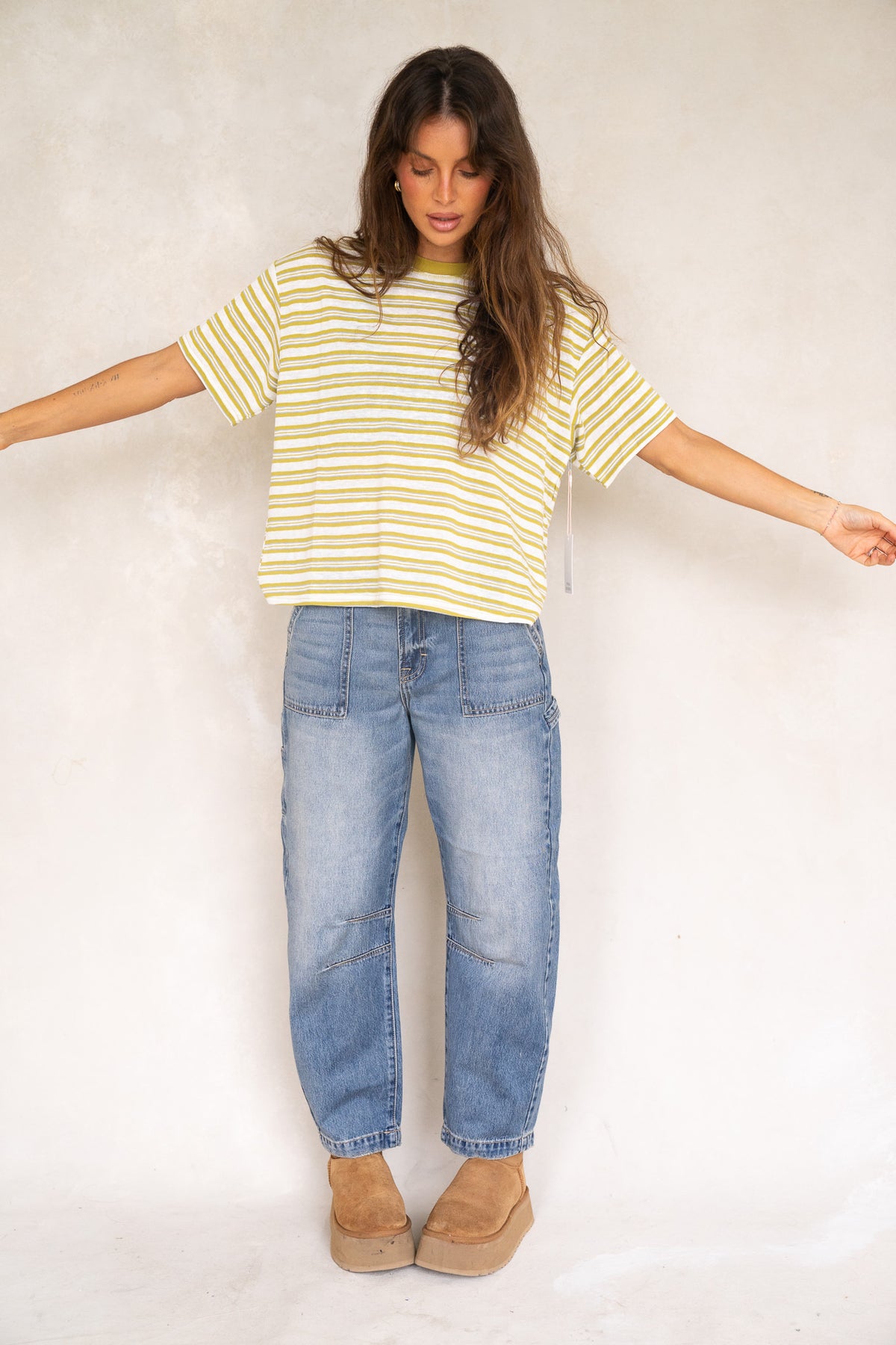 Mustard Vintage Striped Tee