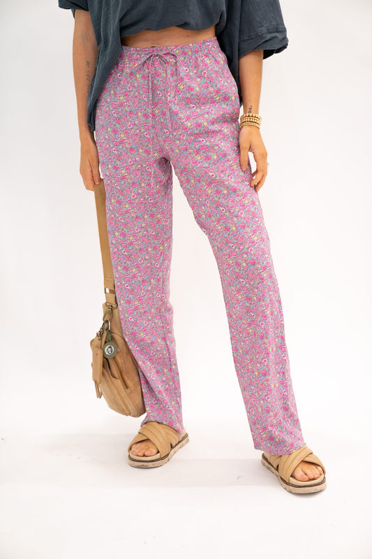 Pink Floral Pants