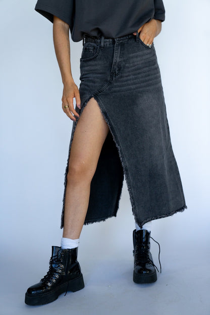Raw Edge Maxi Skirt