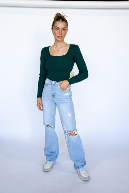 Jade Square Neck Sweater