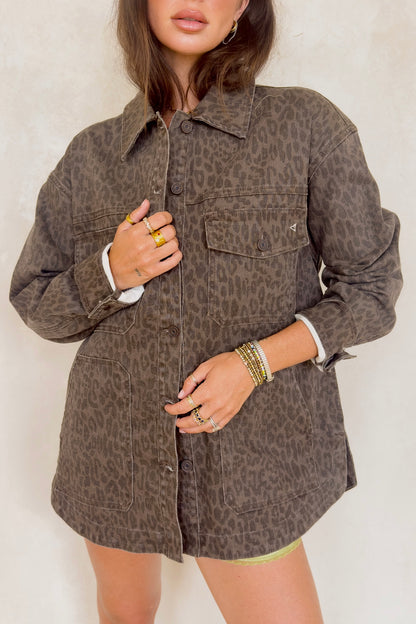 Dark Leopard Shacket
