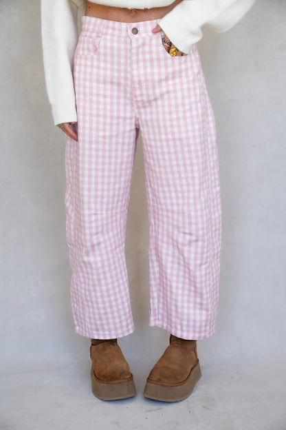 Pink Gingham Barrels