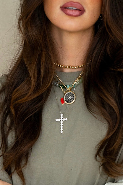 Compass Coin Necklace