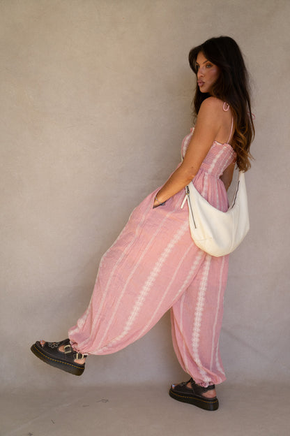 Pink & White Bubble Jumpsuit