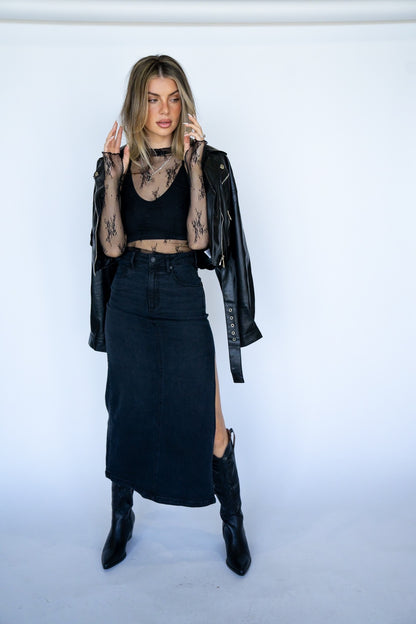 Peyton Side Slit Midi Skirt (Multiple Colors)
