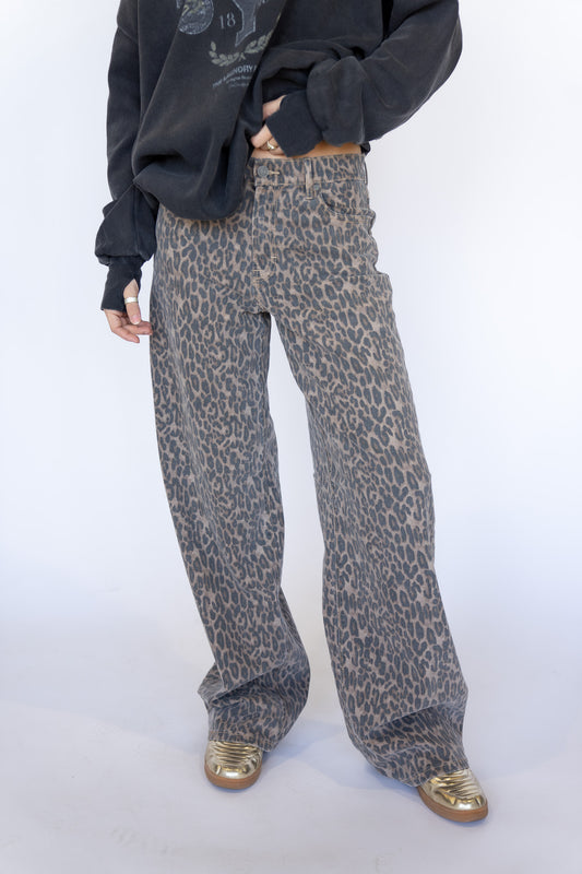 Leopard Relaxed Fit Denim