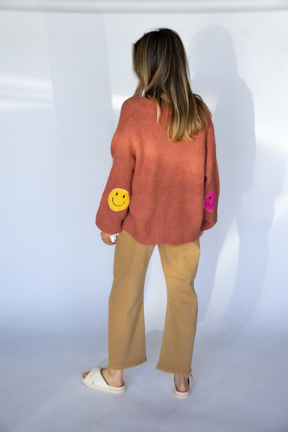 Smiley Patched Cardigan