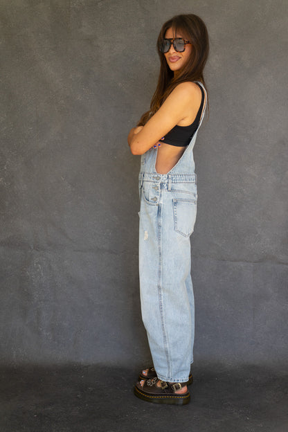 Lightwash Barrel Overalls