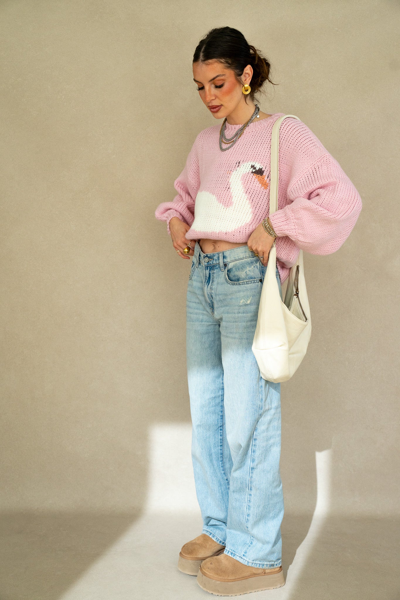 Swan Oversized Knit Sweater