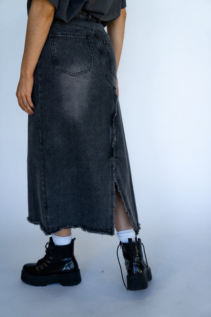 Raw Edge Maxi Skirt