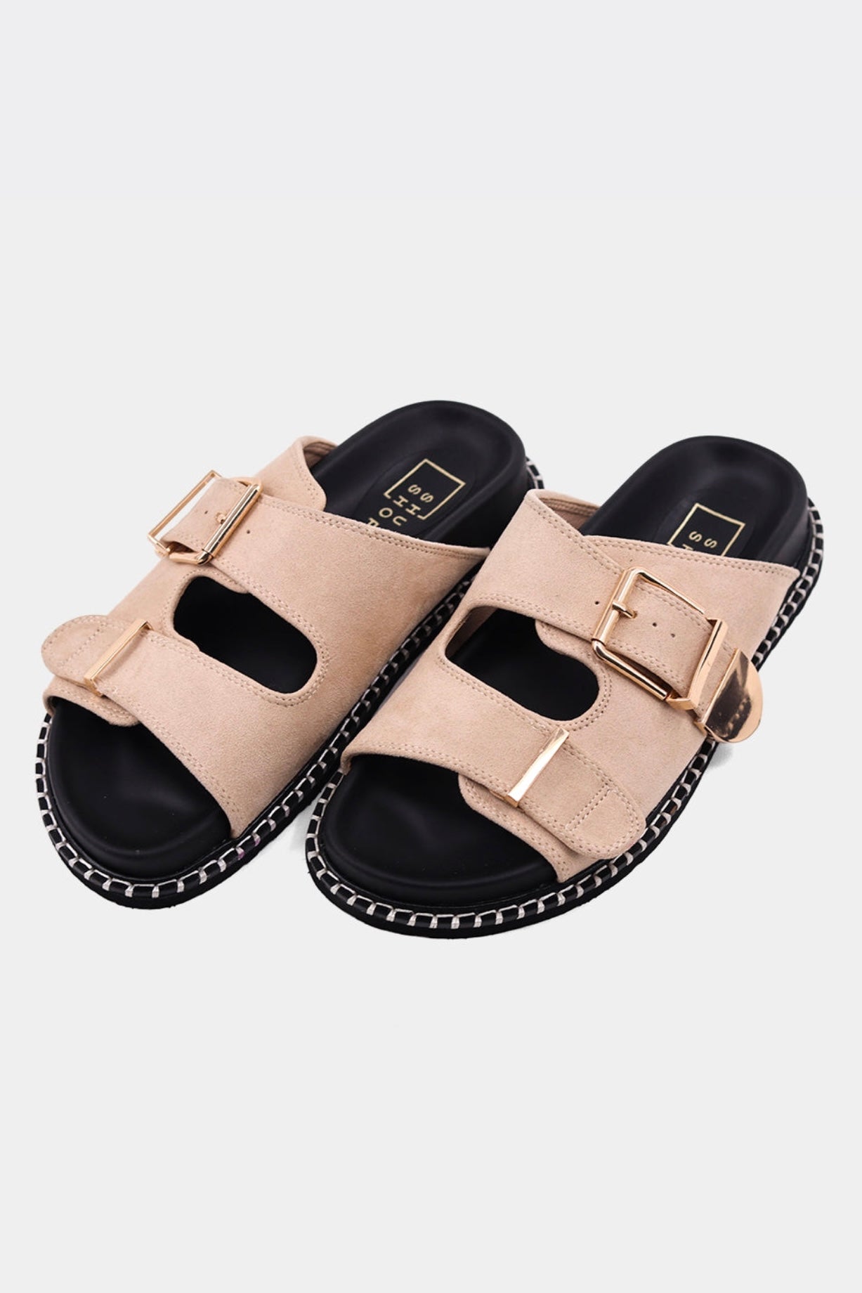 Charlotte Suede Sandal (Beige)