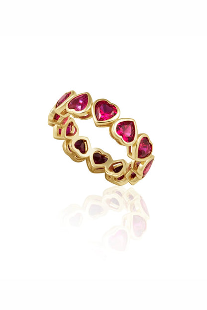 Bezel Heart Ring (Multiple Colors)