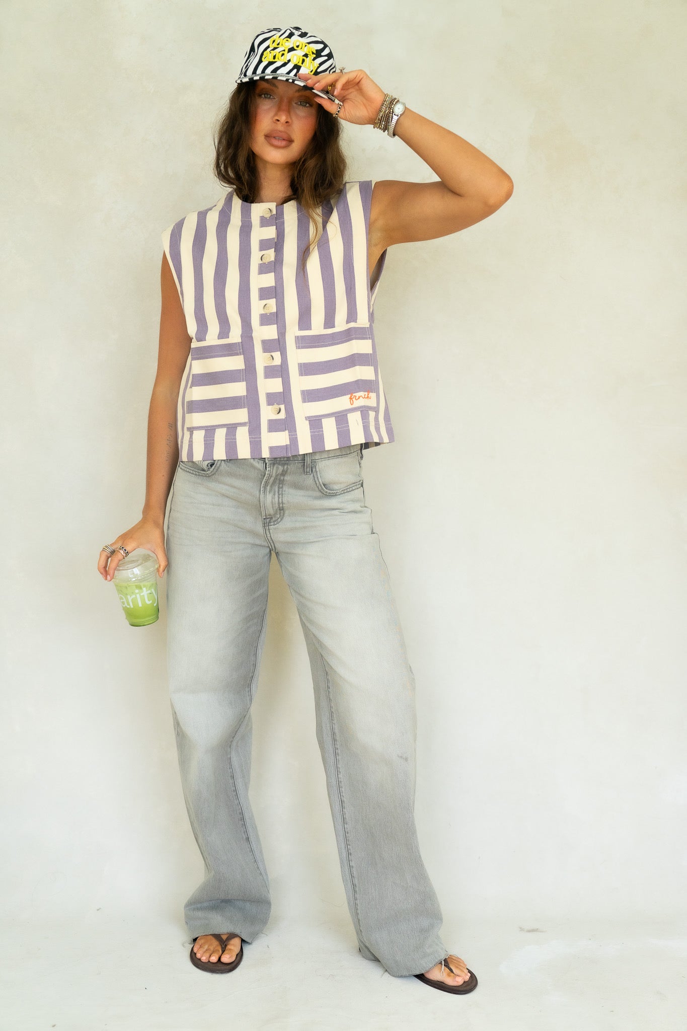 FRNCH Striped Vest
