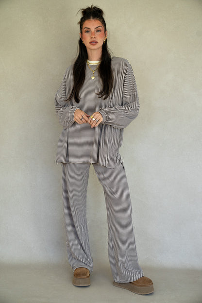 Katy Striped Top - Chocolate