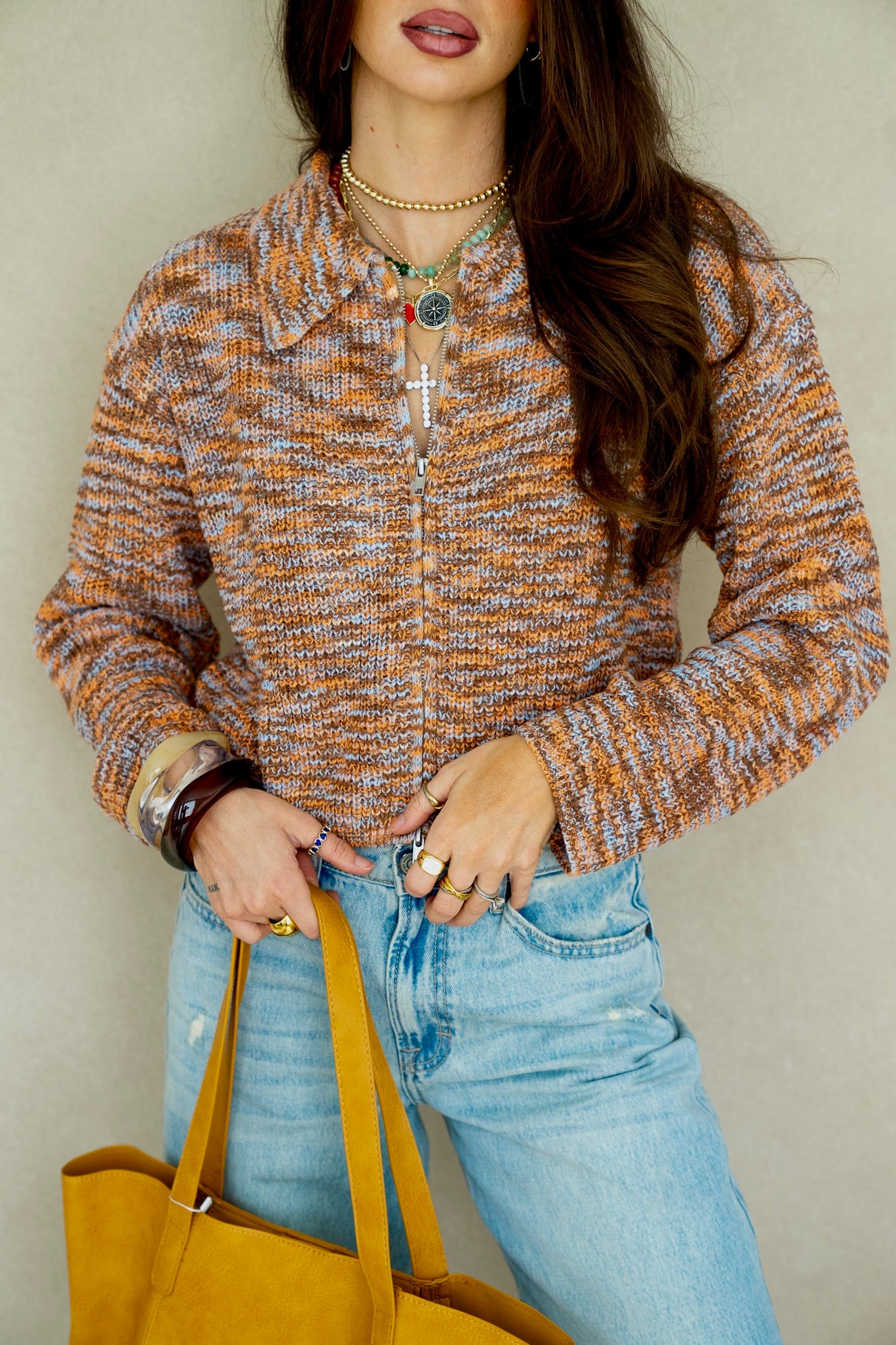 Moody Days Collard Zip Up