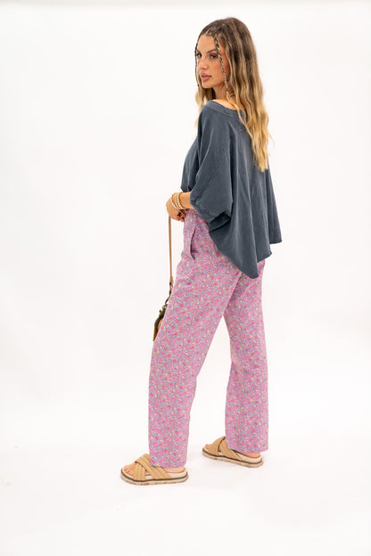 Pink Floral Pants