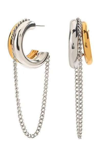 Blaine Two Tone Chain Hoop