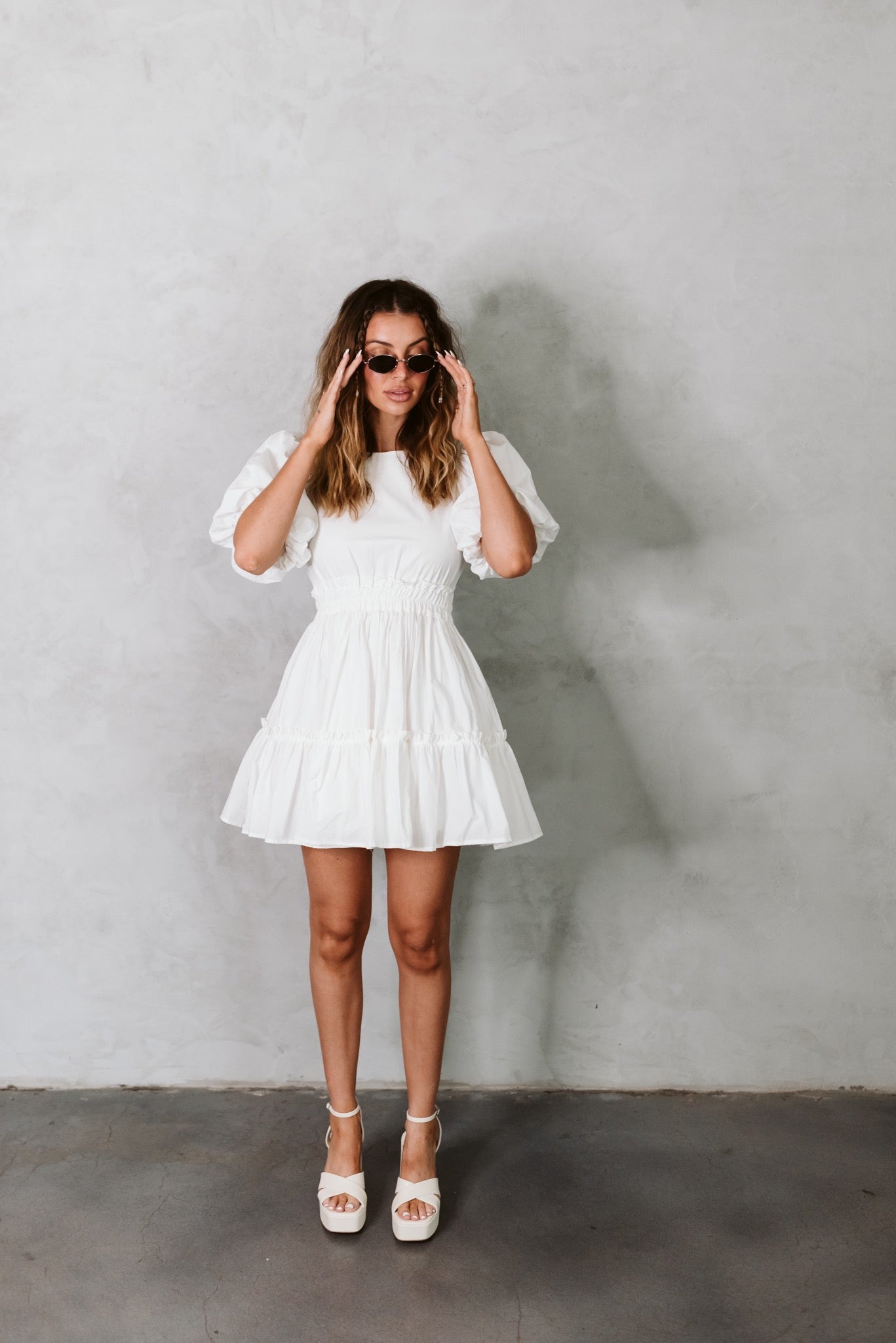 Poplin Ruffle Dress