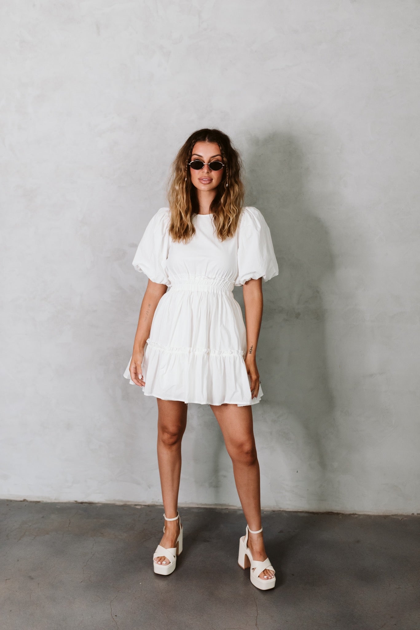Poplin Ruffle Dress