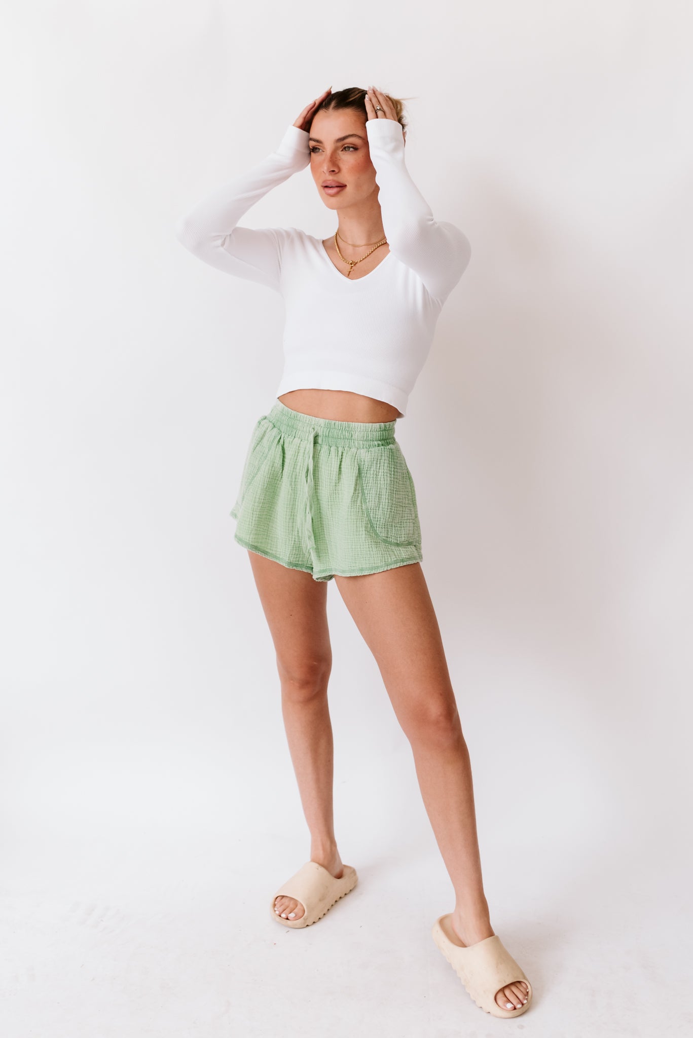 Double V Neck Top (Multiple Colors)
