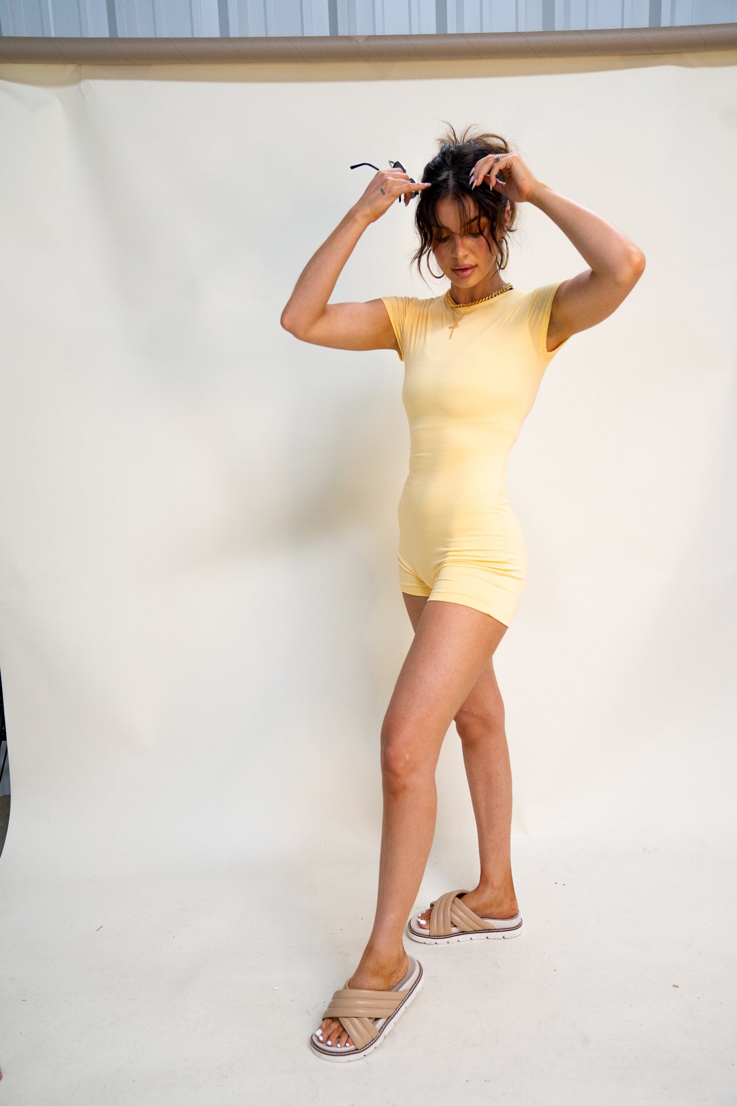 Melange Shortsleeve Romper (Multiple Colors)