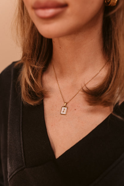 Mother Of Pearl Initial Necklace