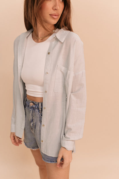 Mint Striped Button Down