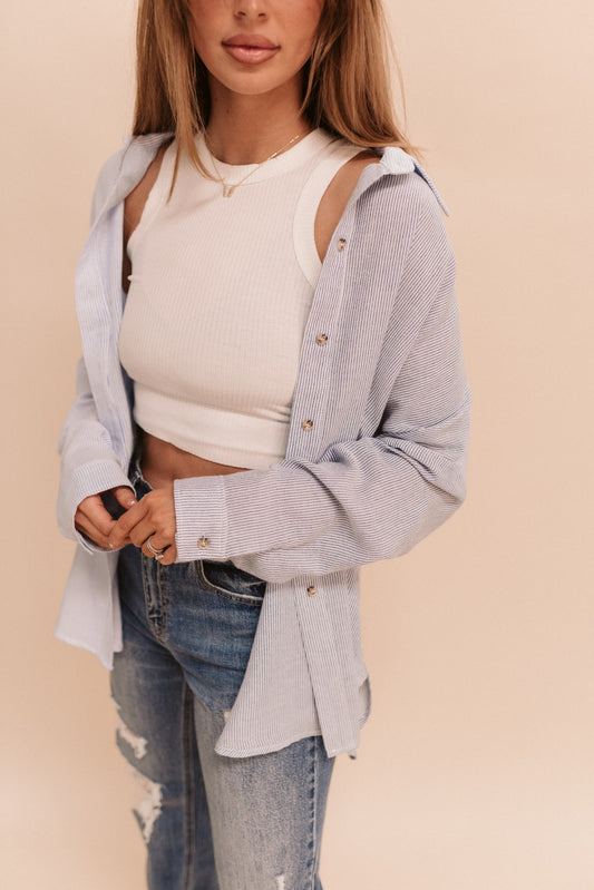 Striped Breezy Button Up
