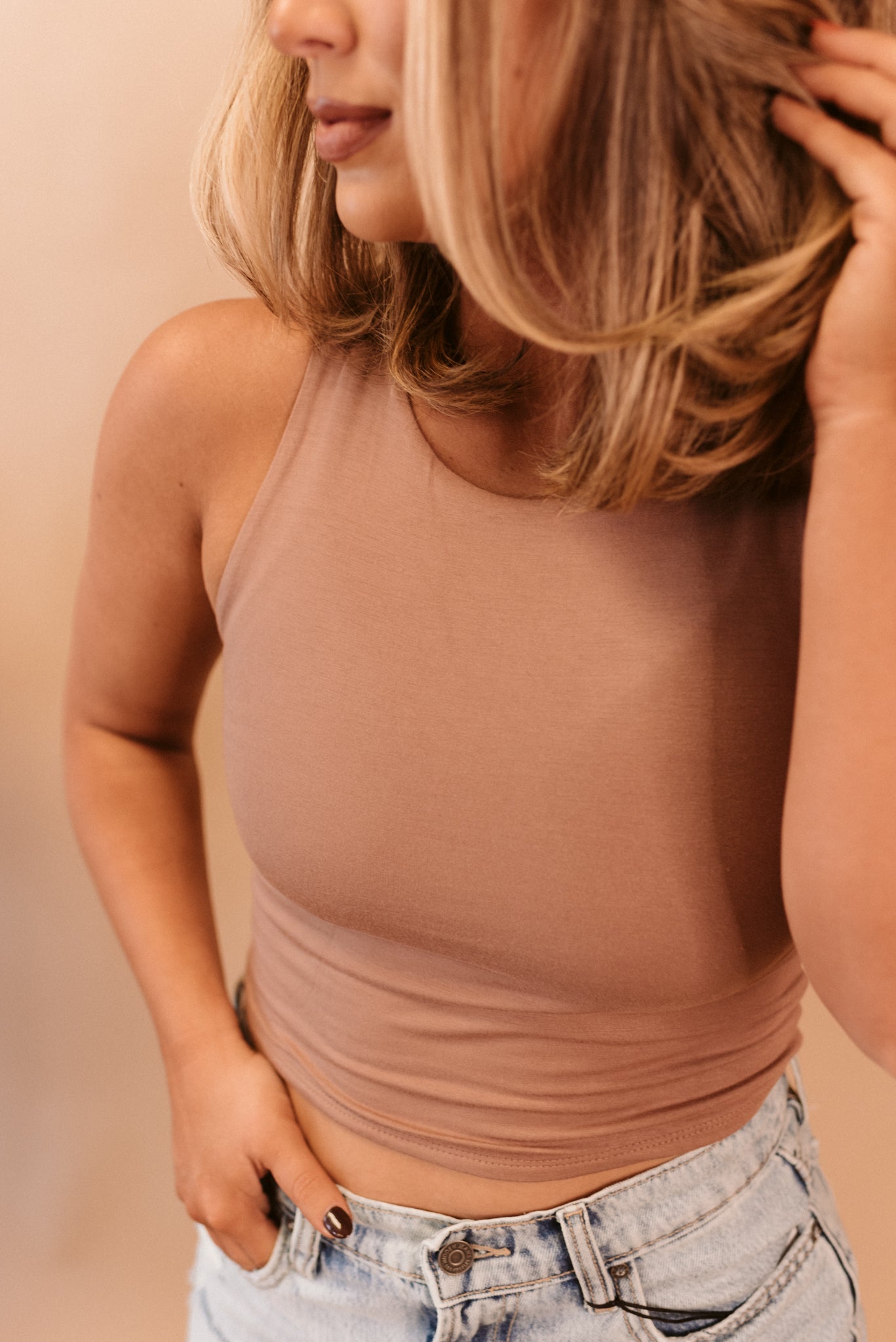 High Neck Cropped Tank (Multiple Colors)