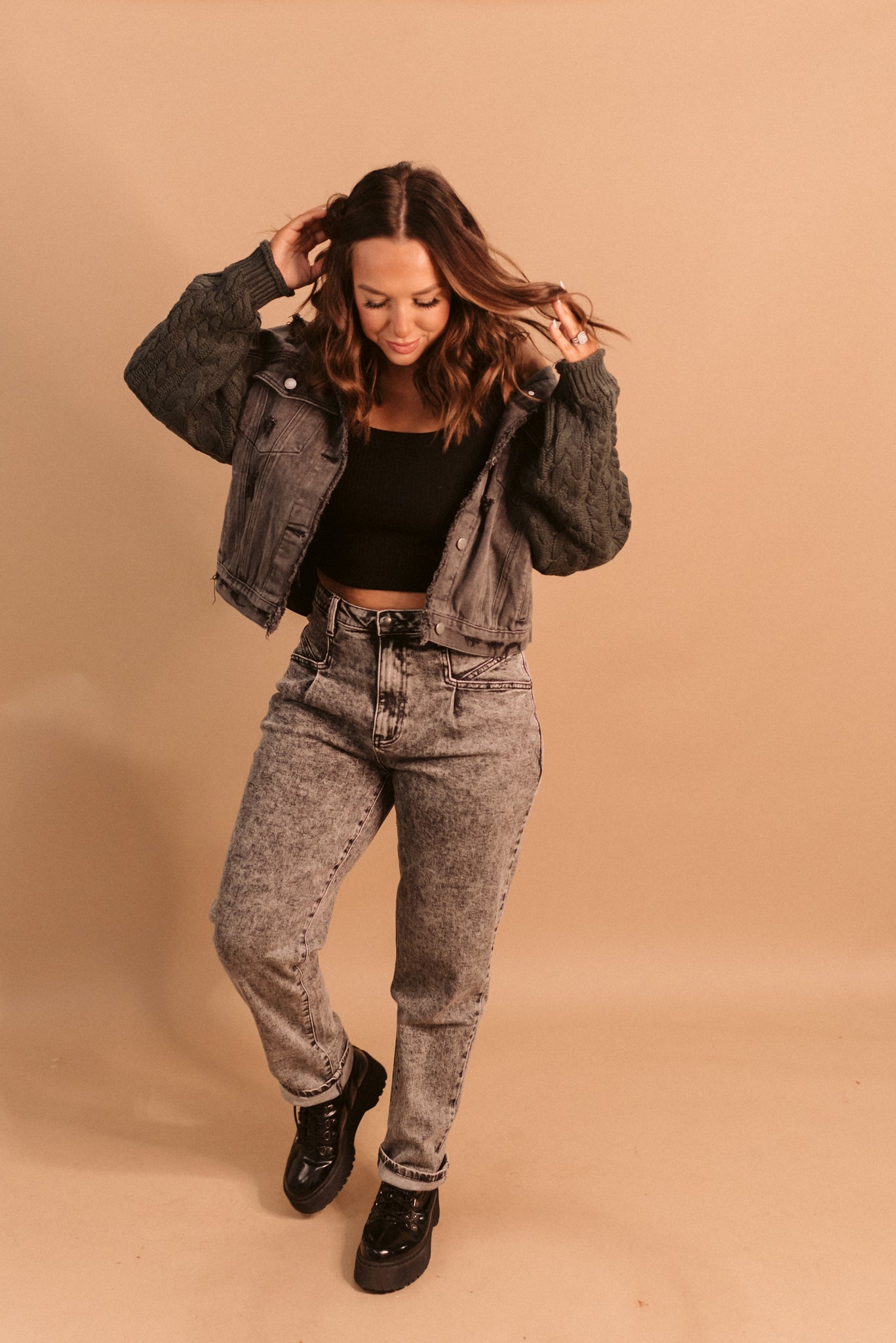 Mineral Washed Mom Jean